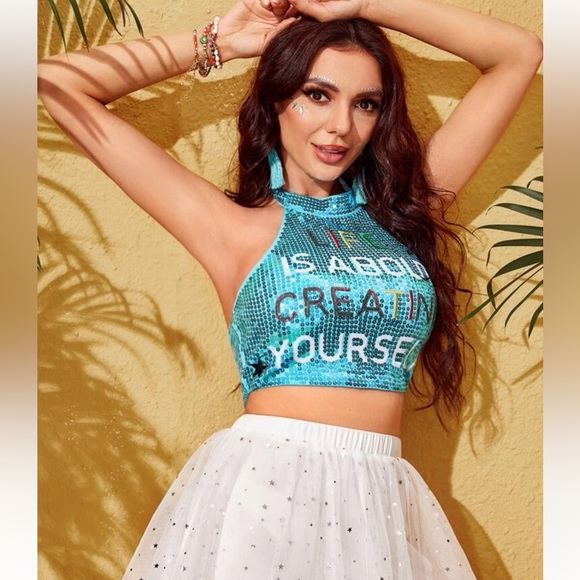 Sequin Halter Top - Picture 4 of 7